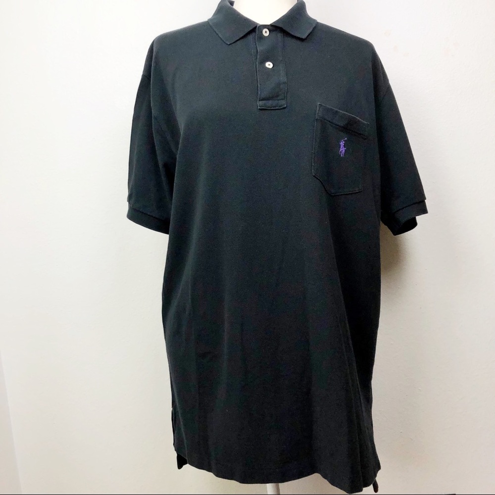 Polo RALPH LAUREN Black Classic Fit Purple Shirt L